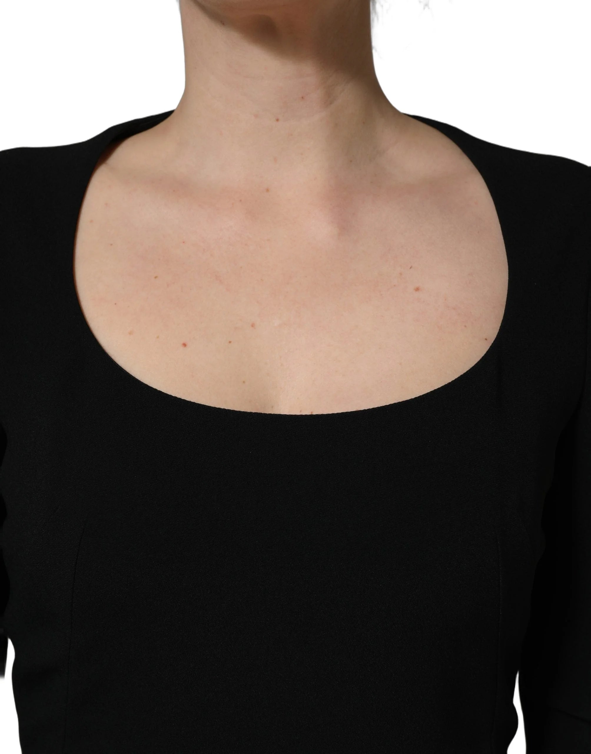 Vestido mini con escote en forma de pala de manga larga negra Roberto Cavalli - IT44 | L