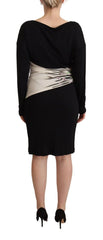 Roberto Cavalli Black Silver Sheath Knee Length Dress - IT48|XXL - Dresses