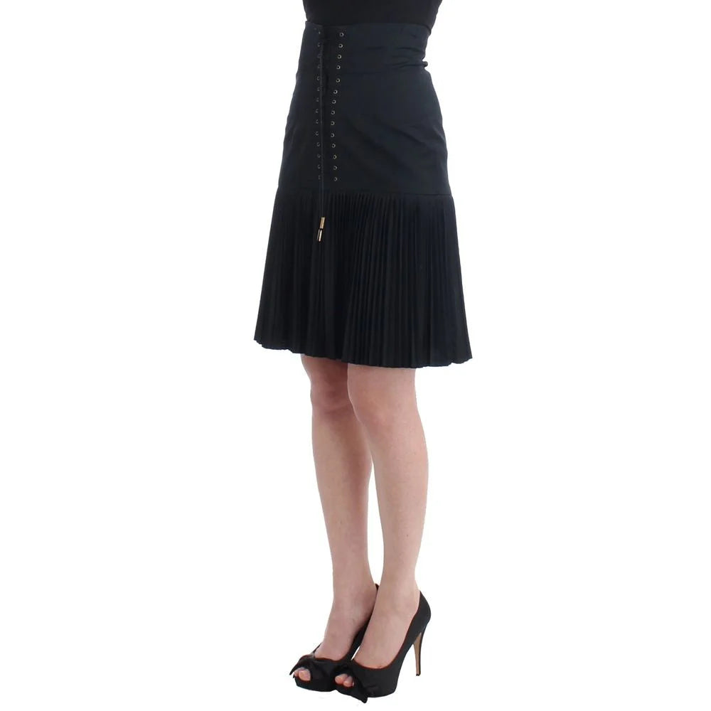 Roberto Cavalli Black Wool Skirt - IT40
