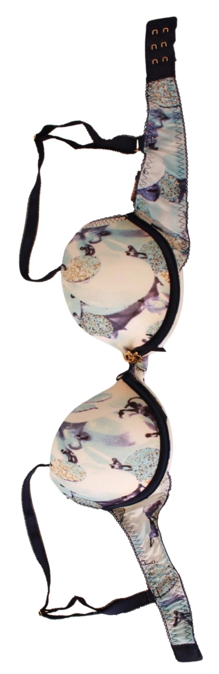 Roberto Cavalli Blue Printed Nylon Reggiseno Bra Underwear - IT1 | XS - Bras