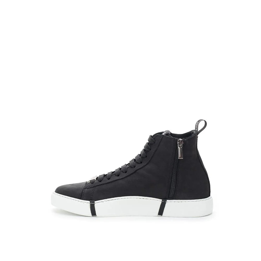 Roberto Cavalli Elegant Suede Sneakers in Chic Black - Sneakers