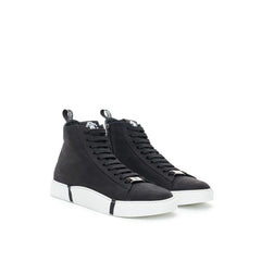 Roberto Cavalli Elegant Suede Sneakers in Chic Black - Sneakers