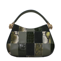 Roberto Cavalli Green Leather Handbag