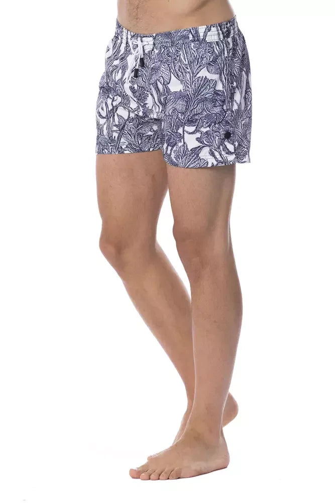 Roberto Cavalli Sport Light Blue Polyester Men’s Swim Trunk - Swim Boxers