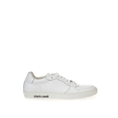 Roberto Cavalli White Leather Sneakers Luxe Footwear - Sneakers