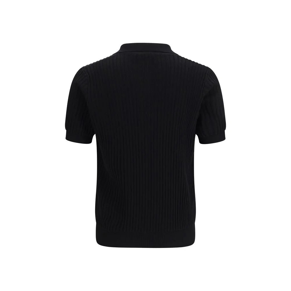 Polo noir en coton Roberto Collina