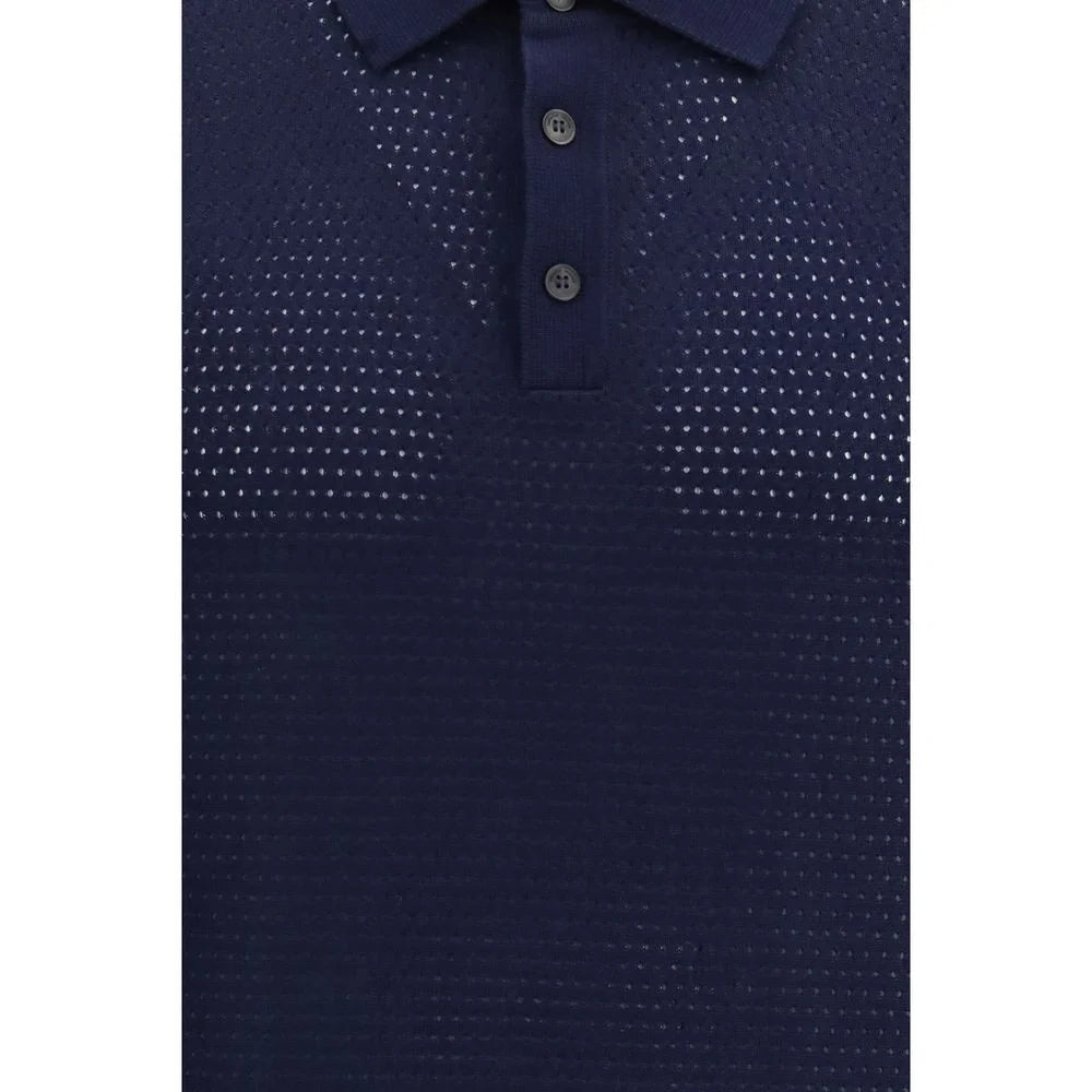 Polo en coton bleu Roberto Collina