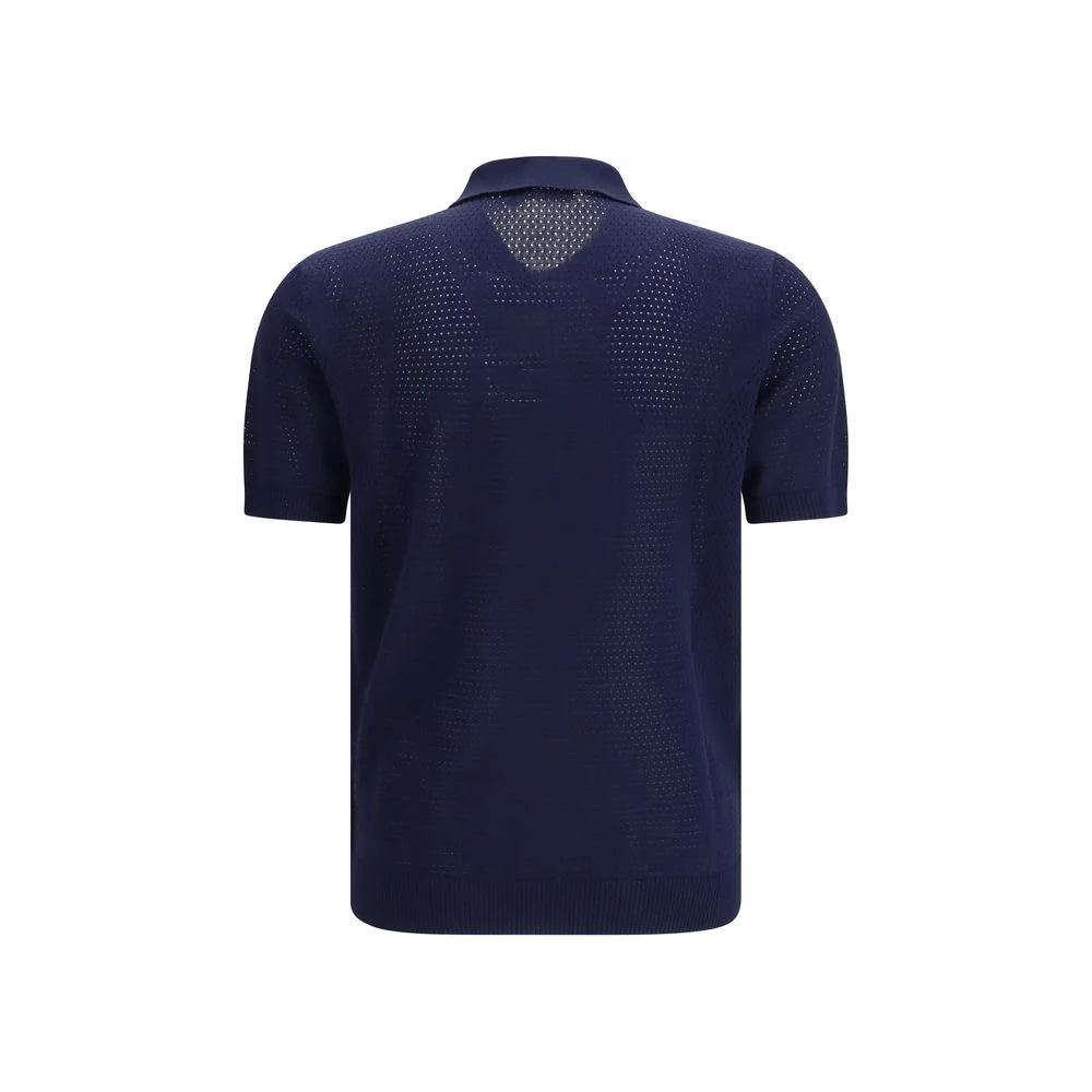 Polo en coton bleu Roberto Collina