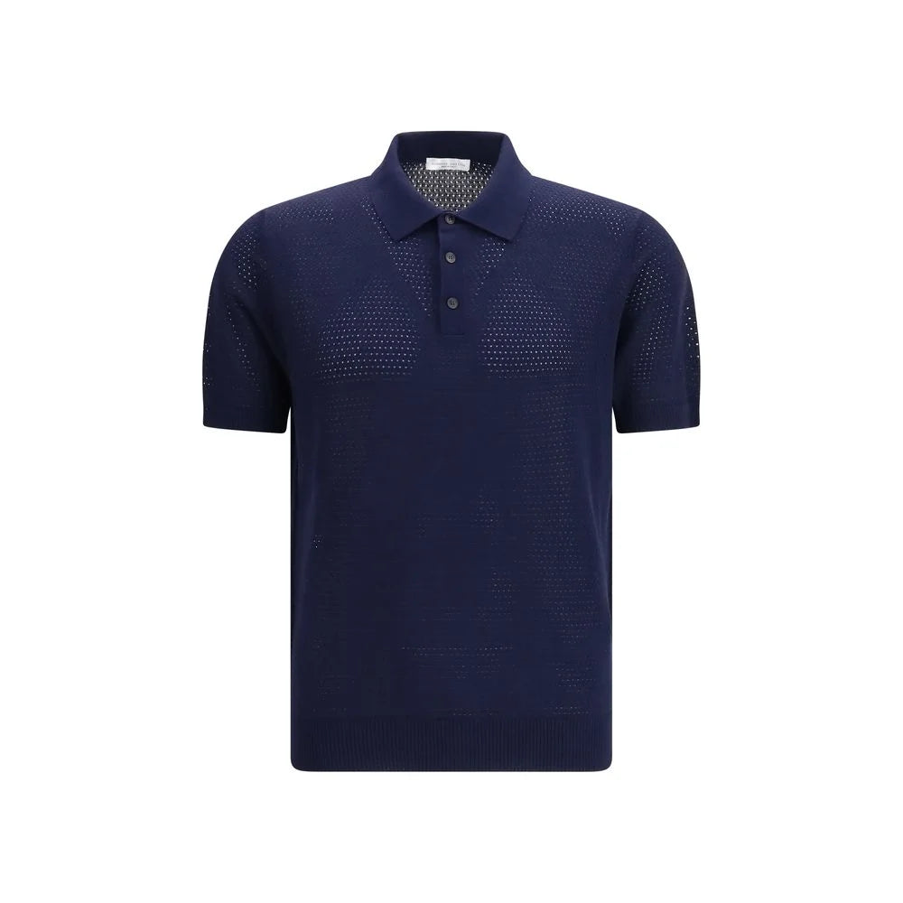 Polo en coton bleu Roberto Collina