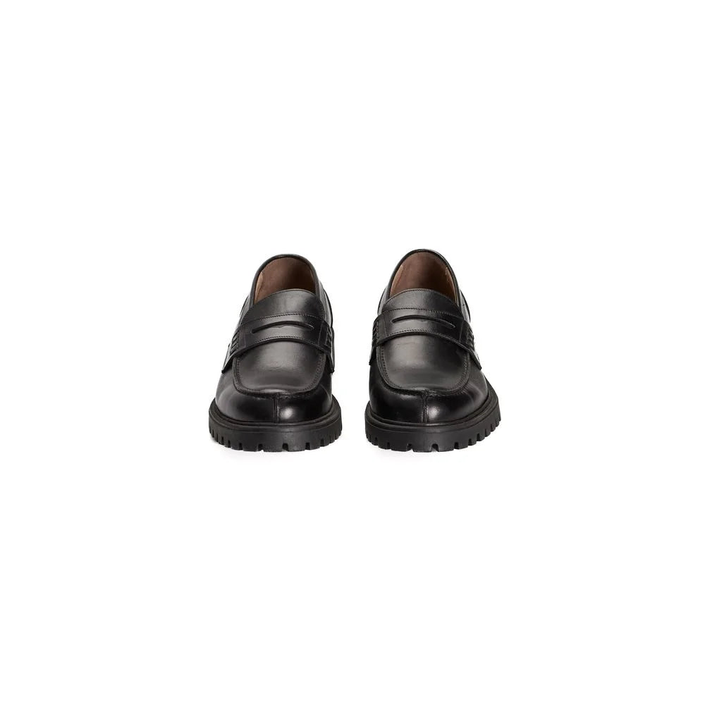 Roberto Pepe Luxury Black Calfskin Men Loafer - Flats