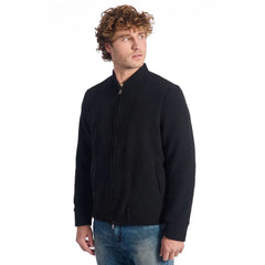 Roberto Pepe Luxury Black Wool Men’s Jacket - IT48 | M - Bomber Jackets
