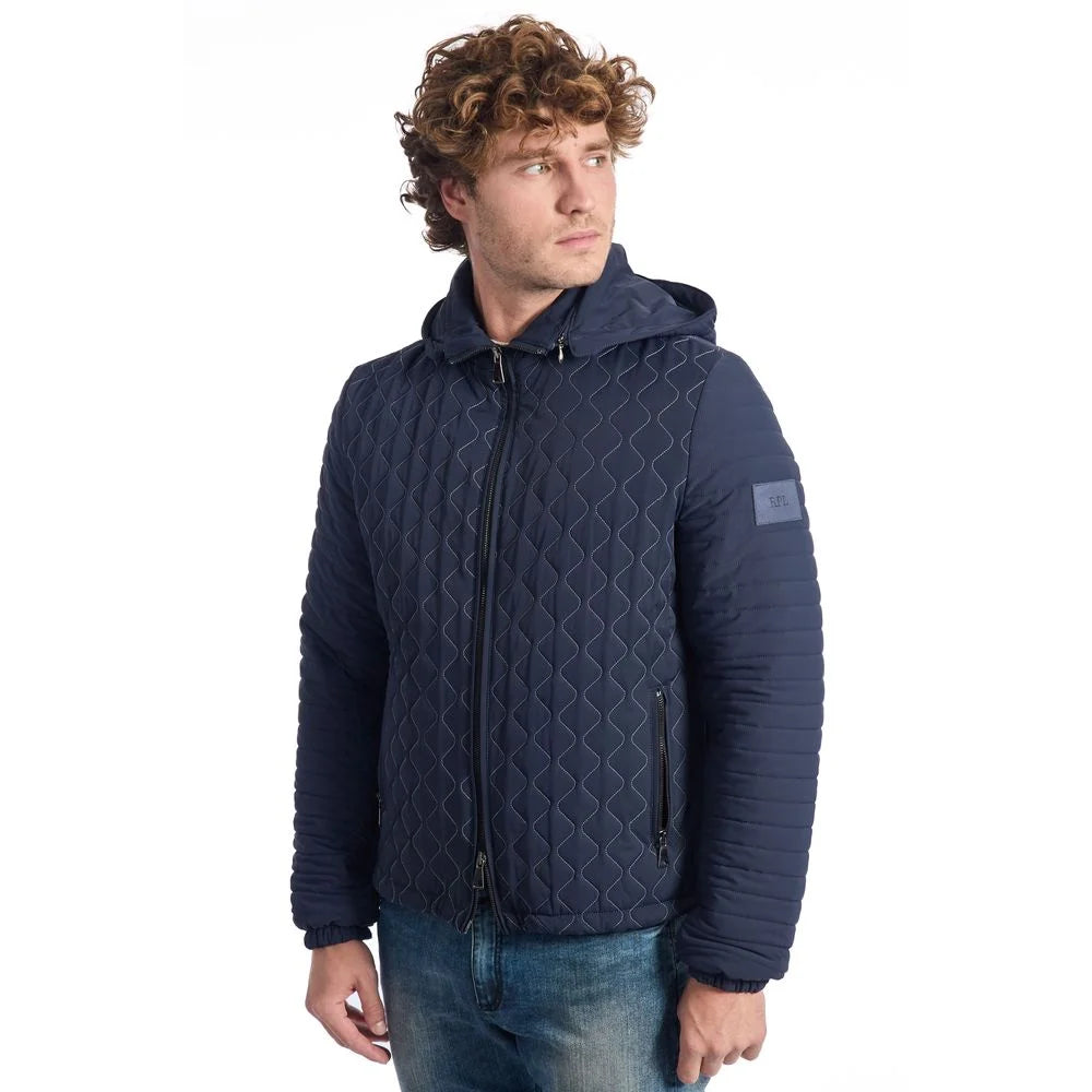Roberto Pepe Luxury Blue Polyamide Men’s Quilted Jacket - IT48 | M - Puffer Jackets