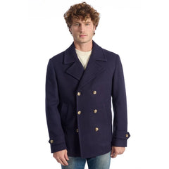 Roberto Pepe Luxury Blue Wool Men’s Short Coat - IT48 | M - Overcoats