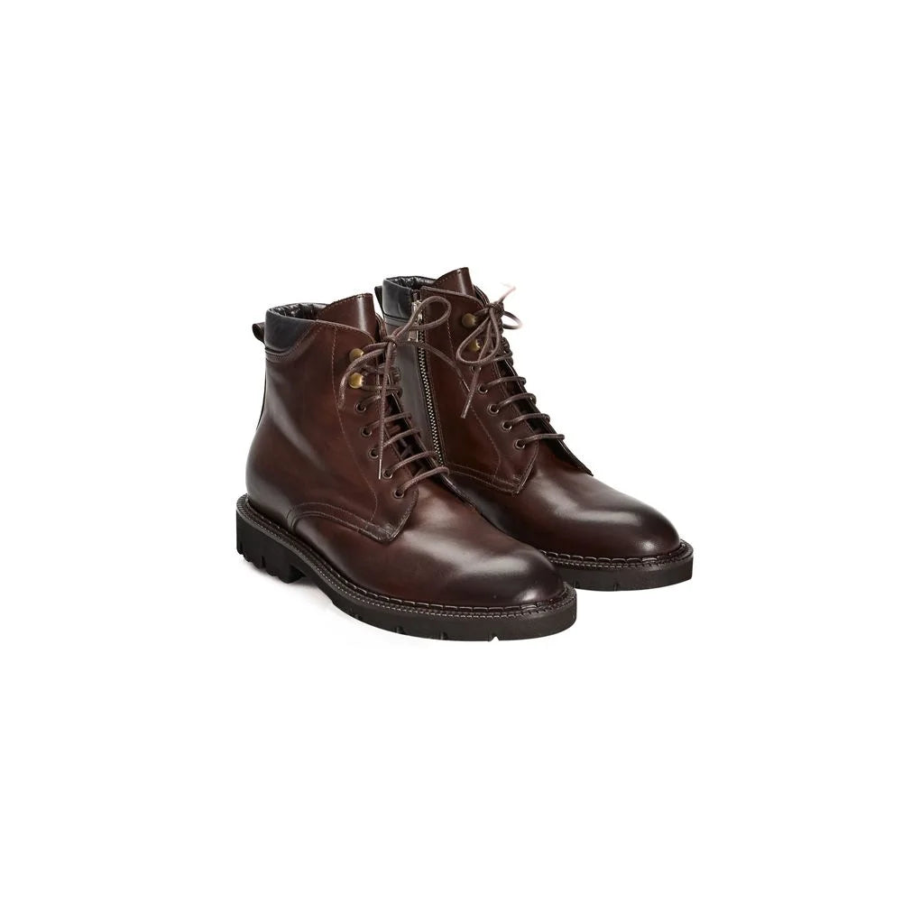 Roberto Pepe Luxury Brown Calfskin Men Boot - Boots
