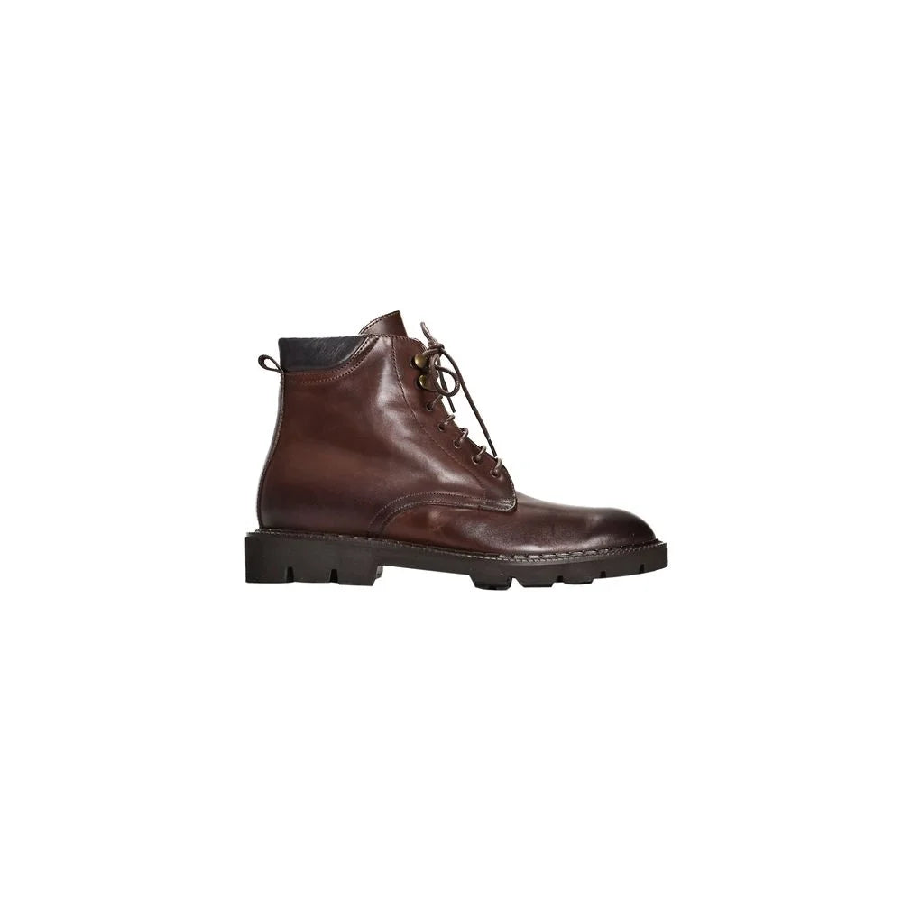 Roberto Pepe Luxury Brown Calfskin Men Boot - Boots