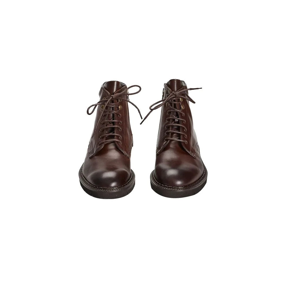 Roberto Pepe Luxury Brown Calfskin Men Boot - Boots