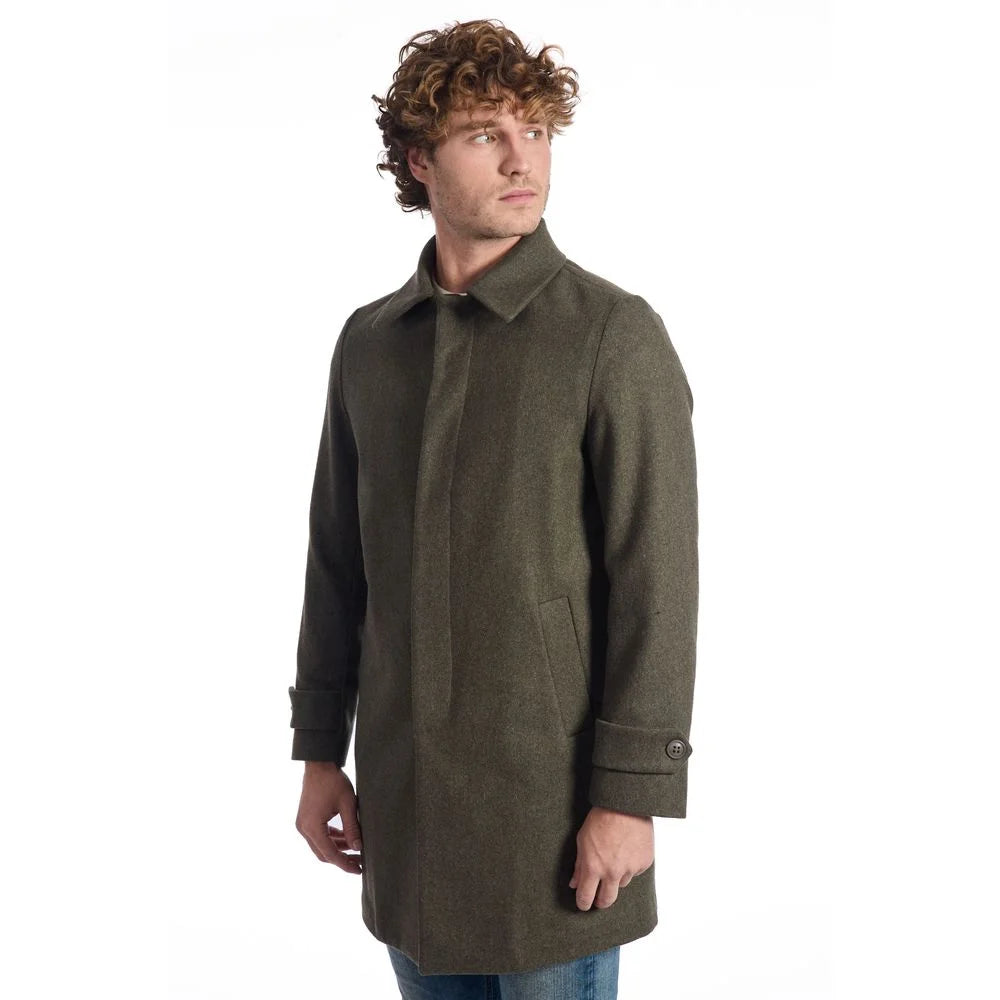 Roberto Pepe Luxury Green Wool Men’s Jacket - Overcoats