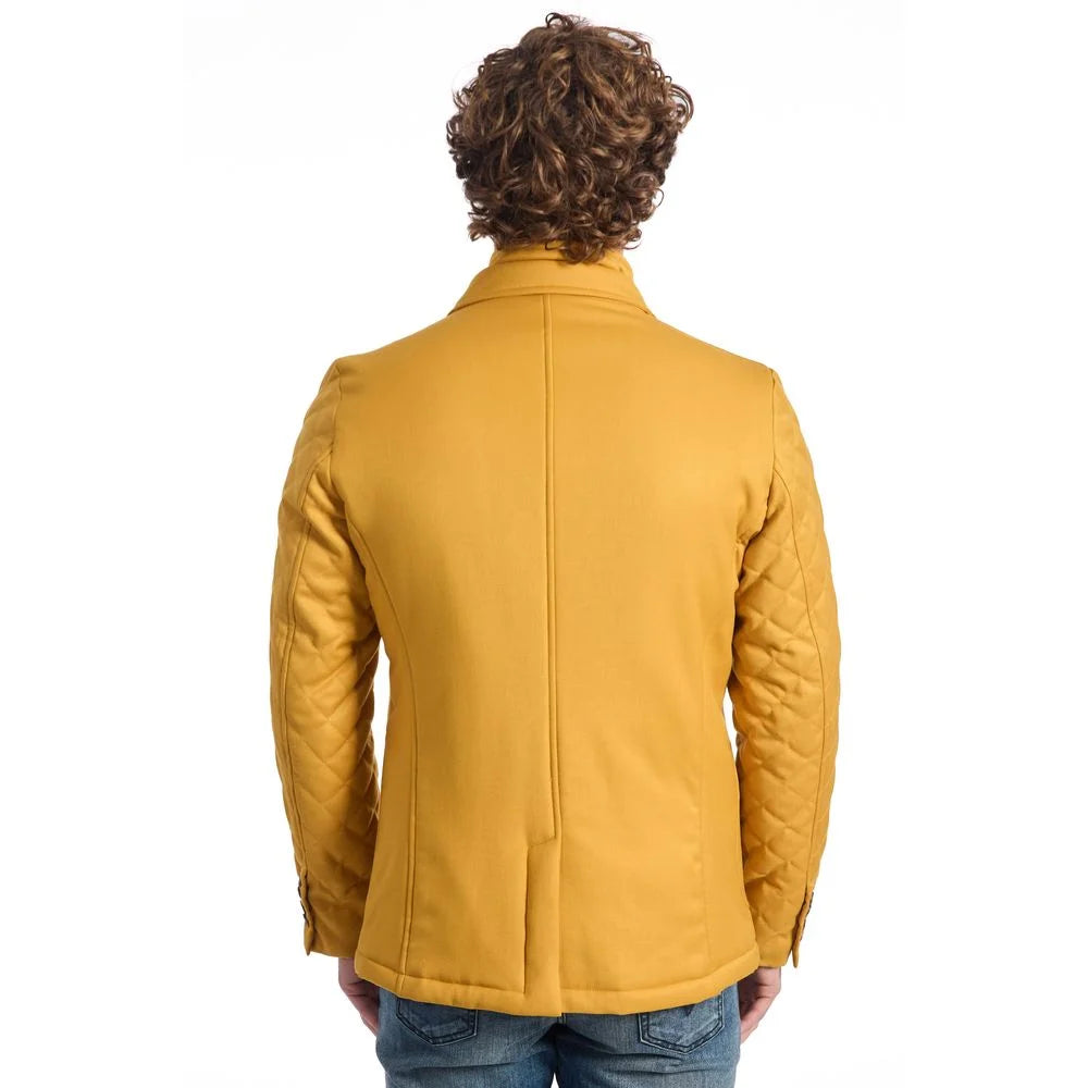 Roberto Pepe Luxury Yellow Wool Men Jacket - IT48 | M - Sport Jackets