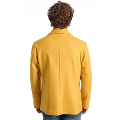 Roberto Pepe Luxury Yellow Wool Men’s Short Coat - Overcoats