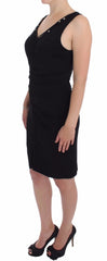 Roccobarocco Black Stretch Wiggle Pencil Sheath Bodycon Dress - IT48 | L - Dresses