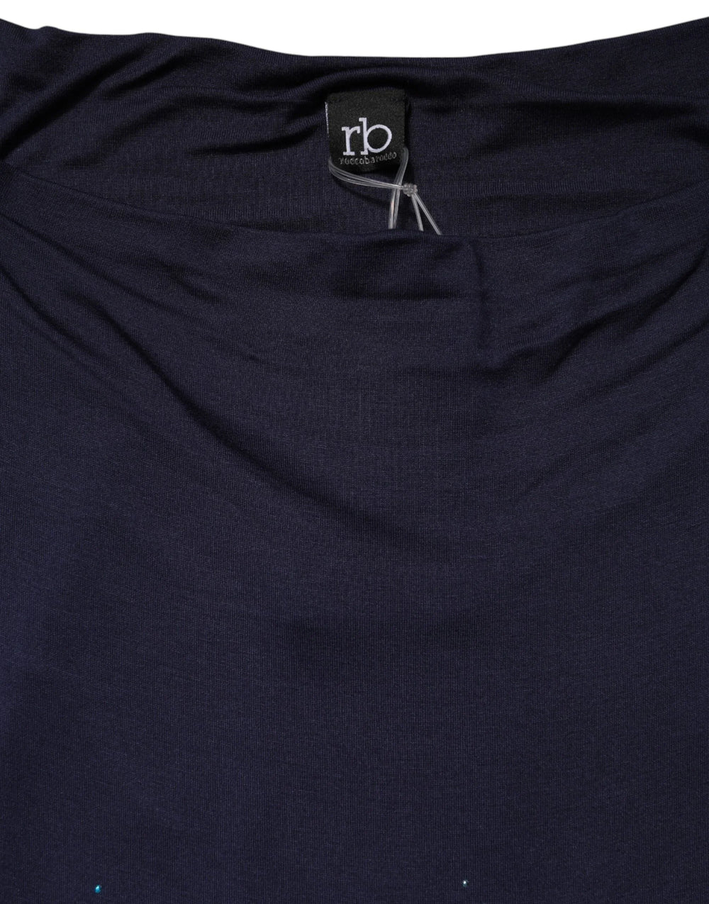 Roccobarocco Blue Viscose Embellished Off Shoulder Mini Dress - IT42|M