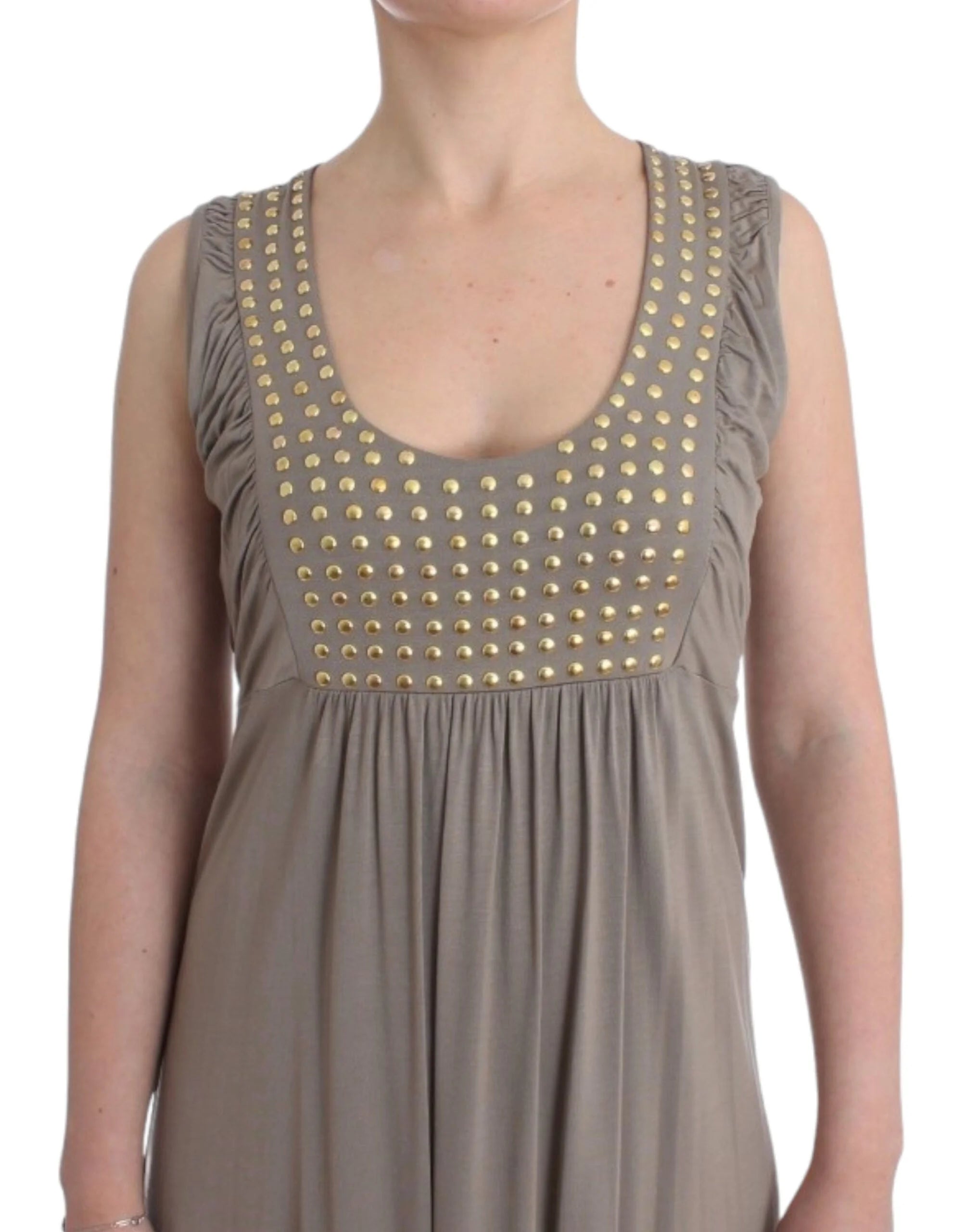Roccobarocco Khaki studded sheath dress - IT42|M - Dresses