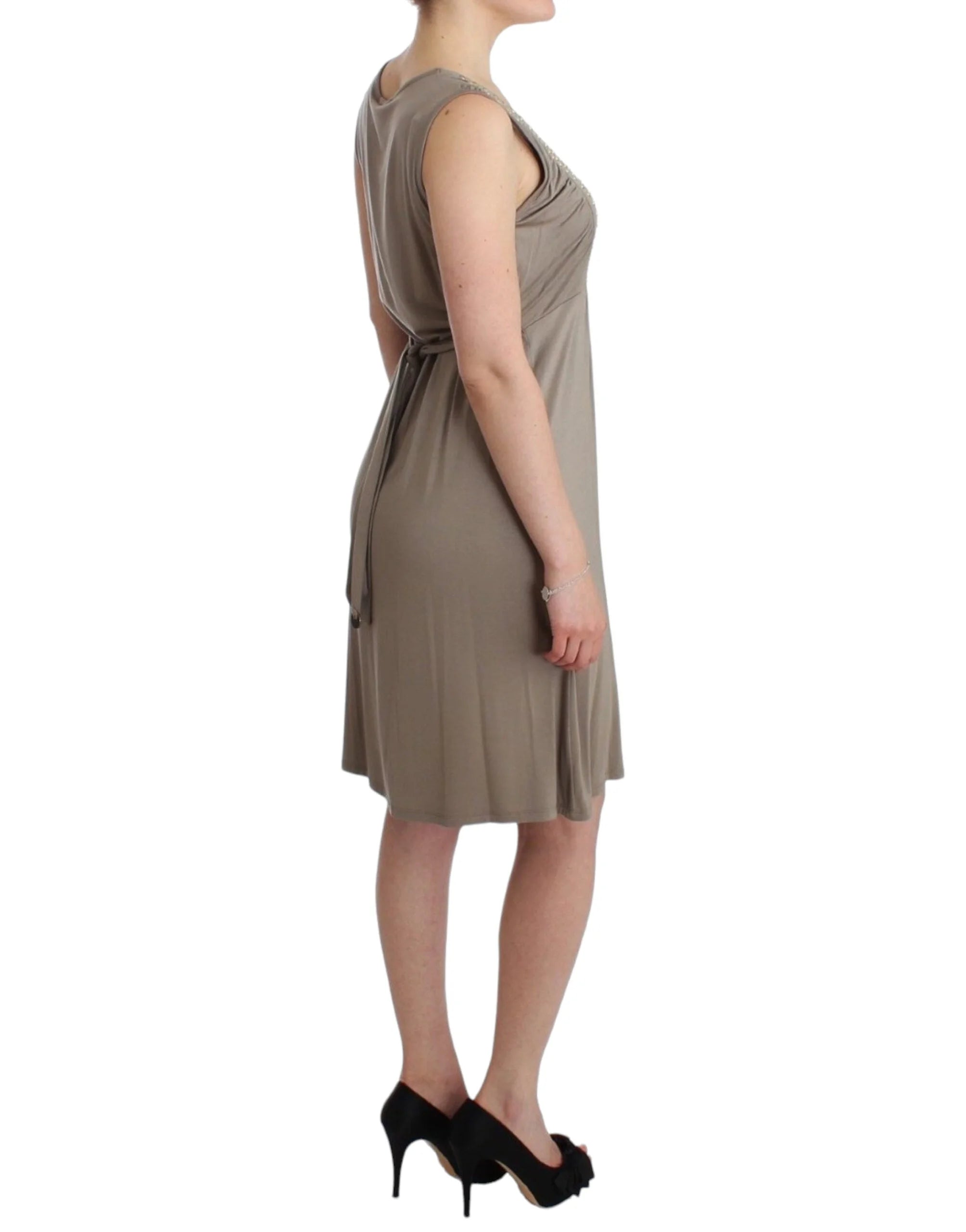 Roccobarocco Khaki studded sheath dress - IT42|M - Dresses
