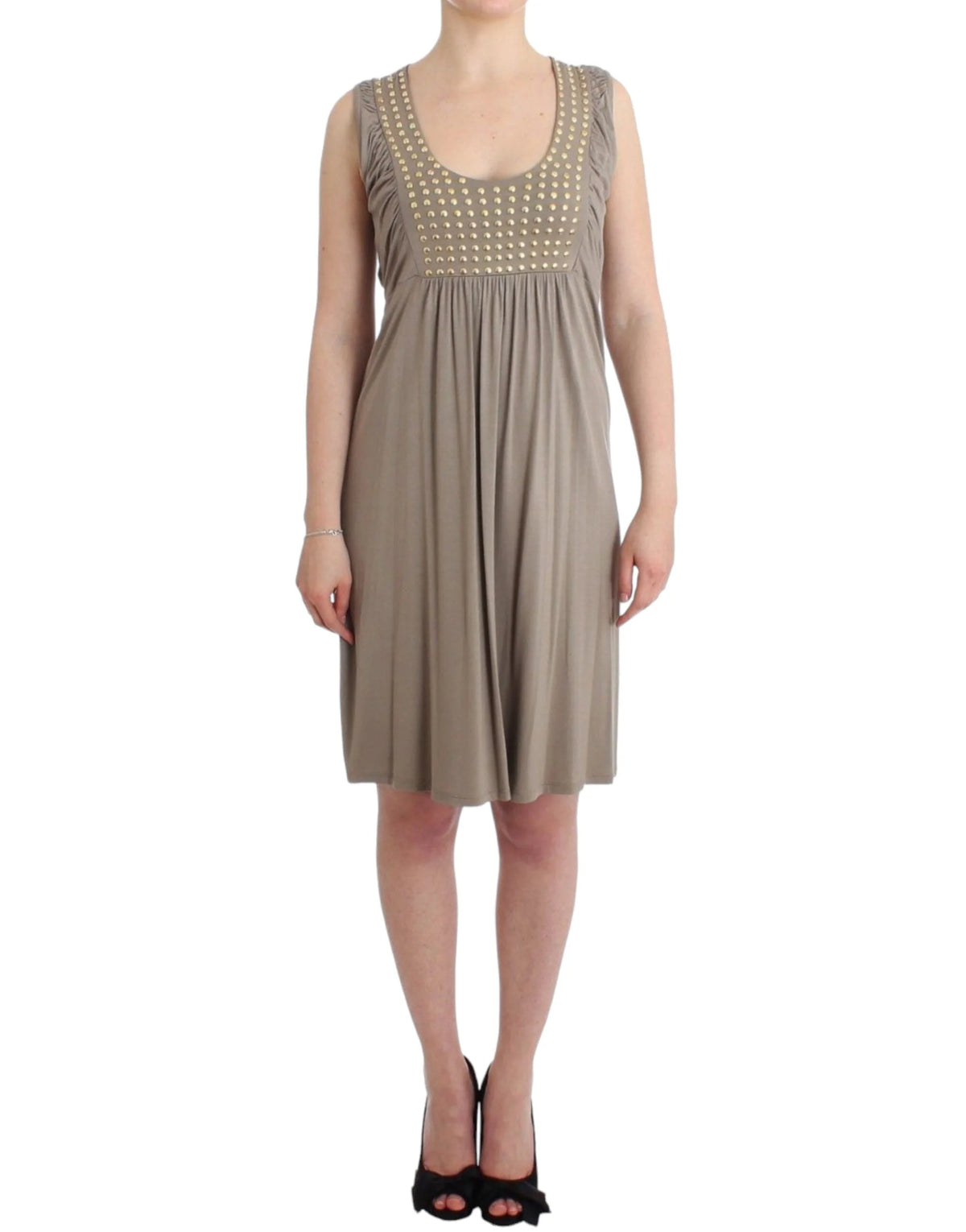 Roccobarocco Khaki studded sheath dress - IT42|M - Dresses