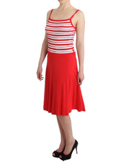 Roccobarocco Red striped jersey A-line dress - IT44|L - Dresses
