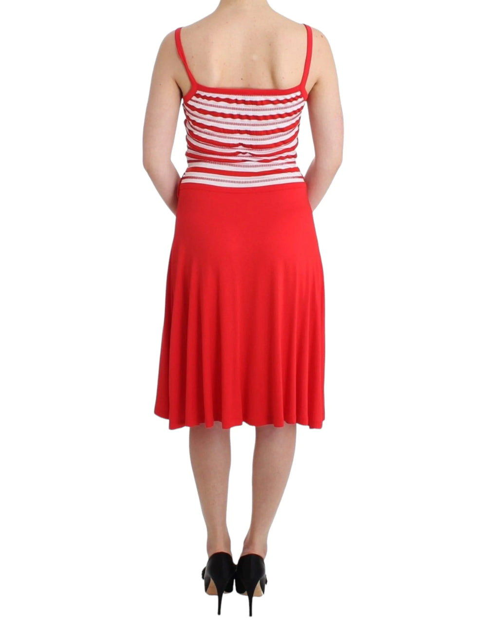 Roccobarocco Red striped jersey A-line dress - IT44|L - Dresses