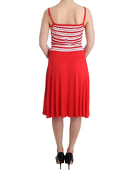 Roccobarocco Red striped jersey A-line dress - IT44|L - Dresses