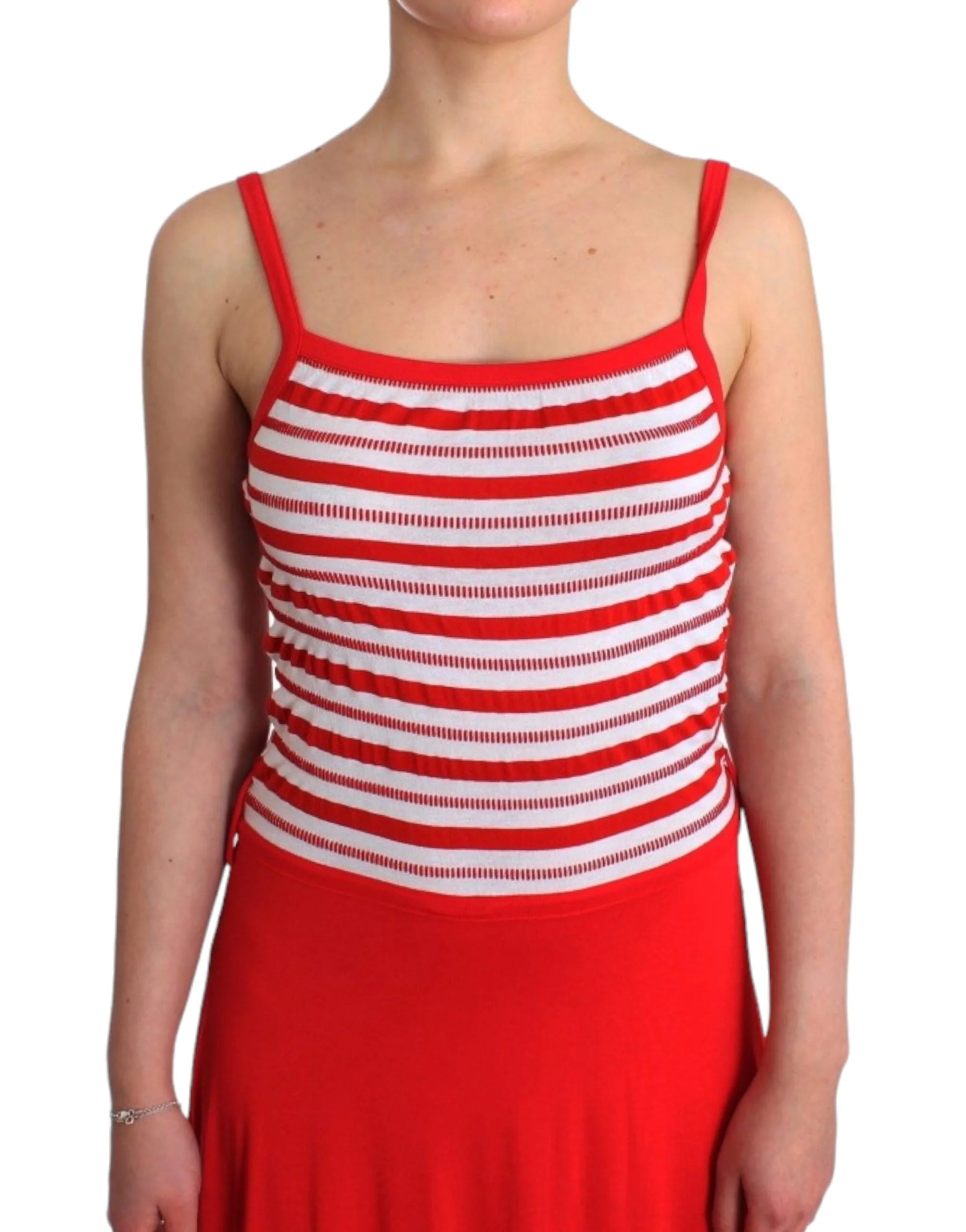 Roccobarocco Red striped jersey A-line dress - IT44|L - Dresses