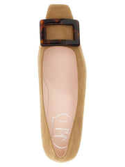 Roger Vivier Beige Goatskin Mid Heel Pumps - EU38/US8