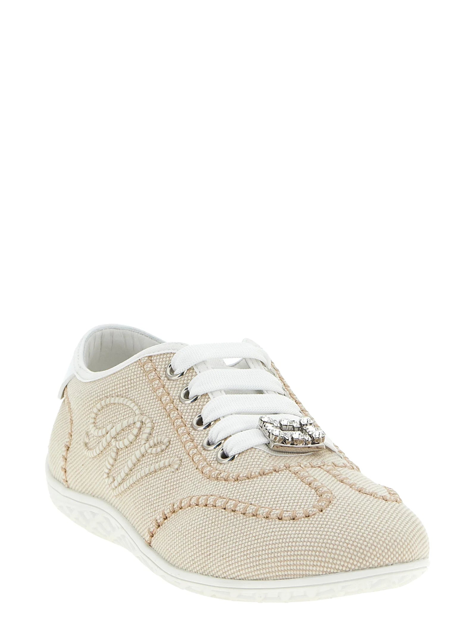 Roger Vivier Beige Polyamide Low Top Sneakers