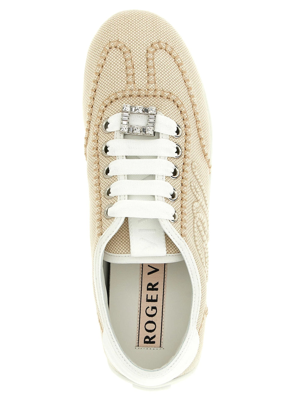 Roger Vivier Beżowe Sneakersy Niskie z Poliamidu - EU39/US9
