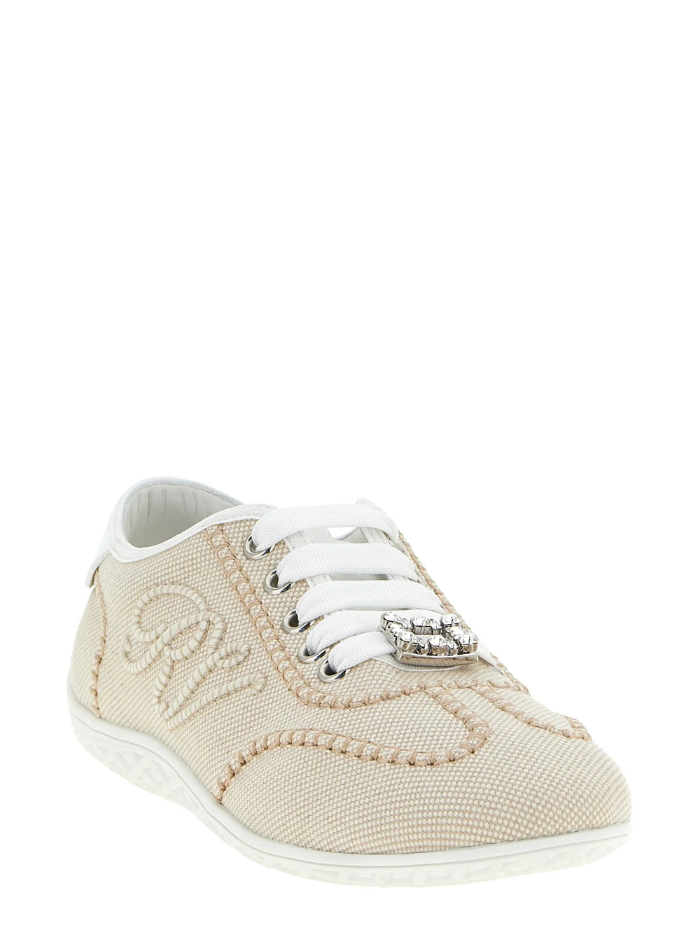 Roger Vivier Beżowe Sneakersy Niskie z Poliamidu - EU39/US9