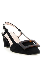 Roger Vivier Black Goatskin Mid Heel Pumps - EU36/US6