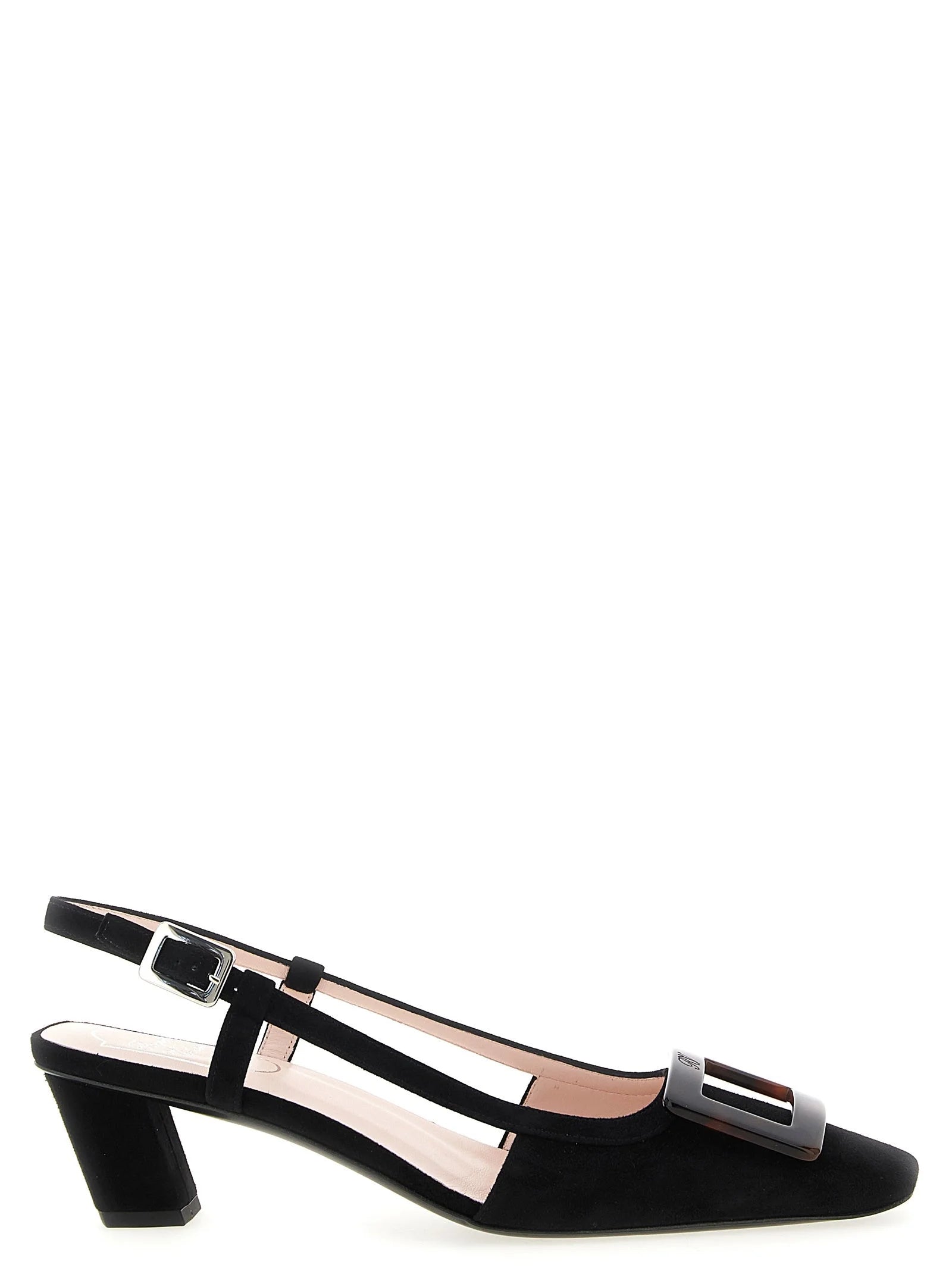 Roger Vivier Black Goatskin Mid Heel Pumps - EU36/US6