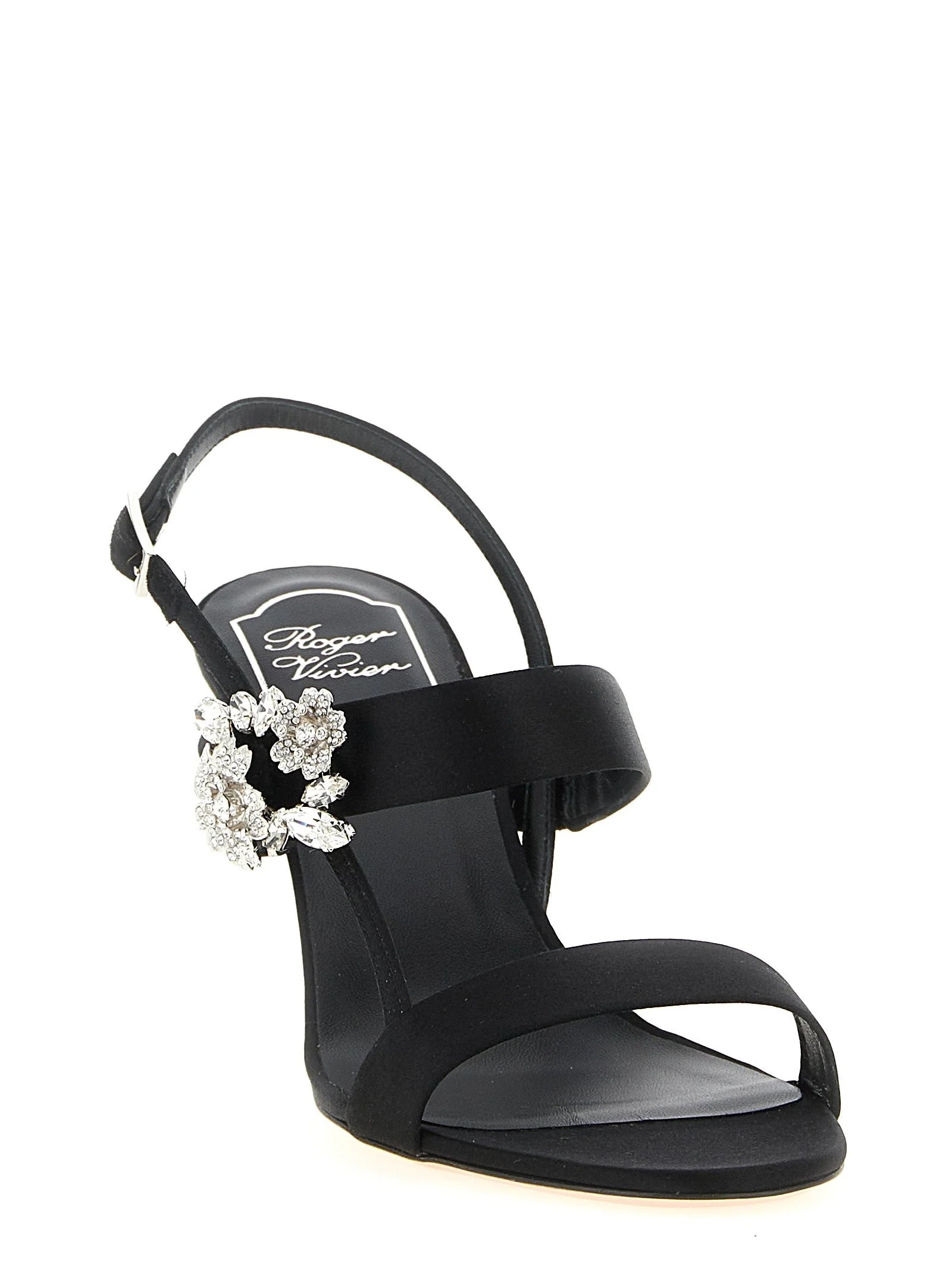 Roger Vivier Black Viscose Stiletto Heel Sandals