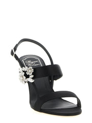 Roger Vivier Black Viscose Stiletto Heel Sandals