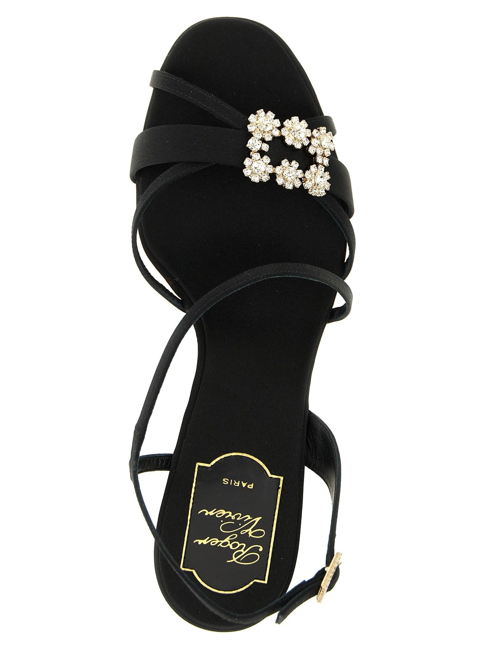 Roger Vivier Black Viscose Stiletto Heel Sandals - EU41/US11