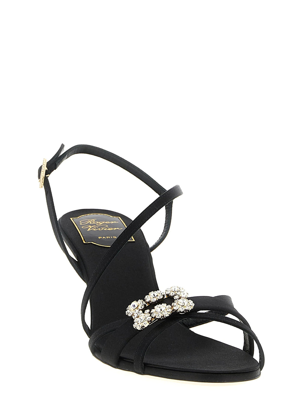 Roger Vivier Black Viscose Stiletto Heel Sandals - EU41/US11