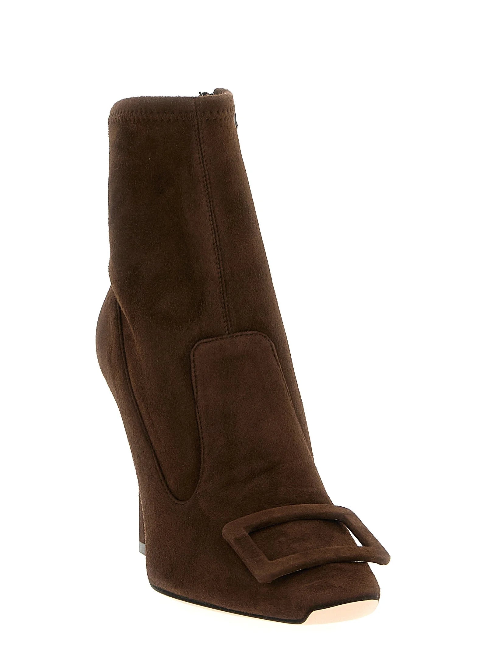Roger Vivier Brown Lamb Leather Ankle Boots - EU39.5/US9.5