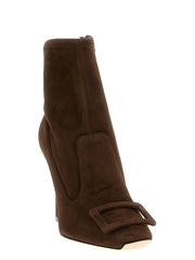 Roger Vivier Brown Lamb Leather Ankle Boots - EU39.5/US9.5