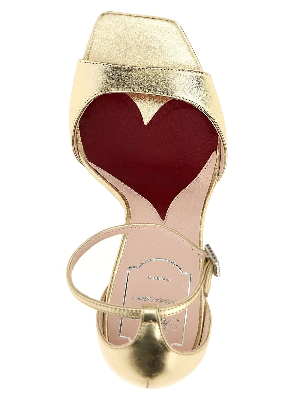Roger Vivier Gold Calfskin Stiletto Heel Sandals