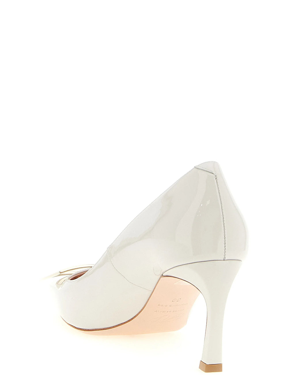 Roger Vivier Gray Calfskin Mid Heel Pumps