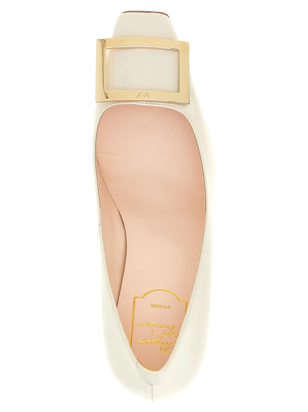 Roger Vivier Gray Calfskin Mid Heel Pumps