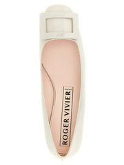 Roger Vivier Gray Calfskin Mid Heel Pumps