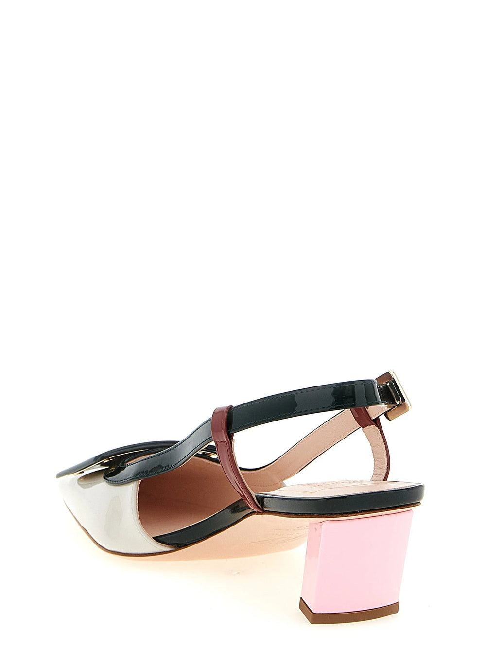 Roger Vivier Multicolor Calfskin Mid Heel Pumps