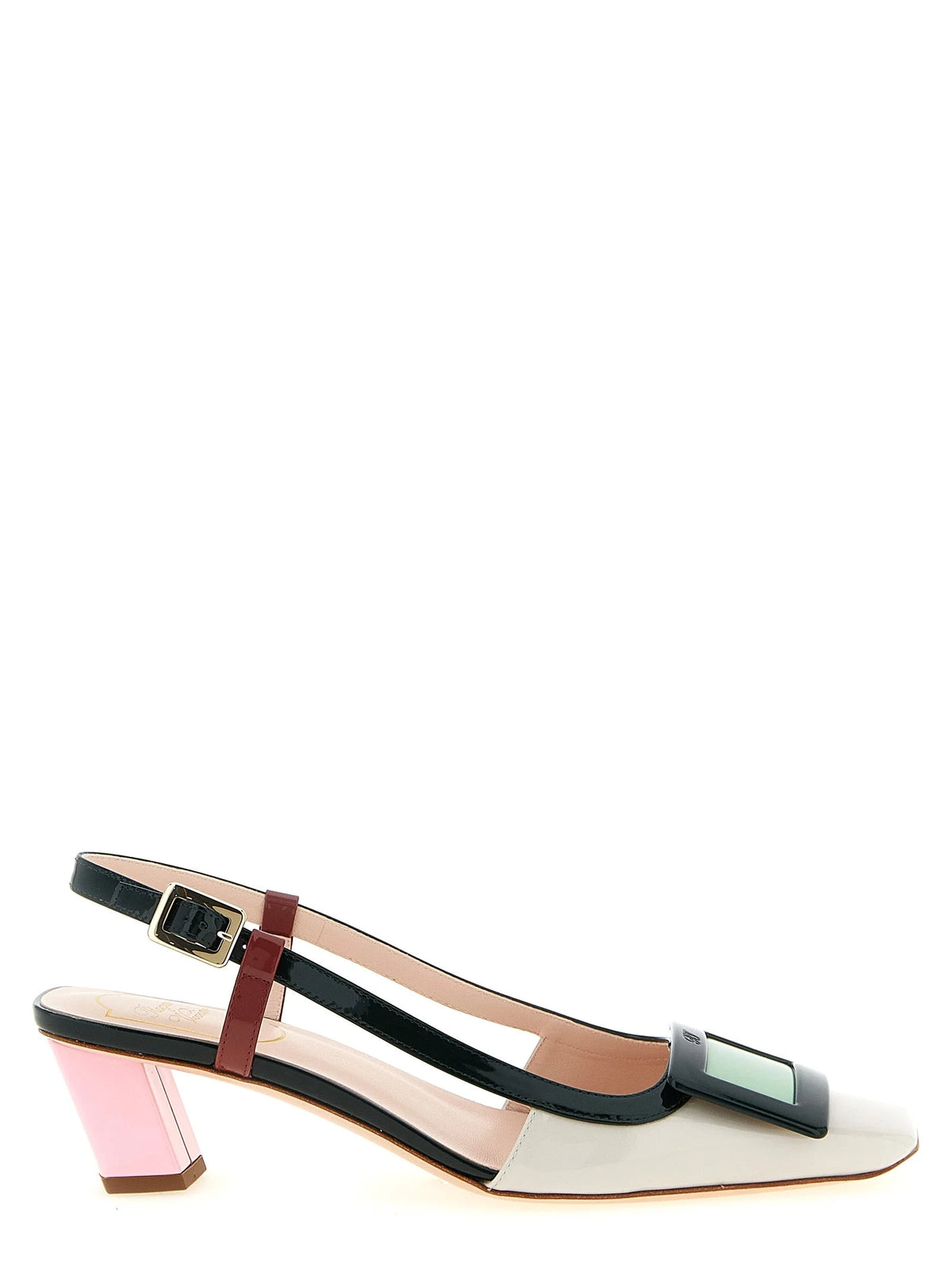 Roger Vivier Multicolor Calfskin Mid Heel Pumps